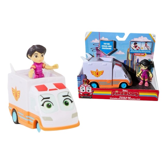 Disney Junior FireBuds Violet And Axi Ambulance - Picture 1 of 7
